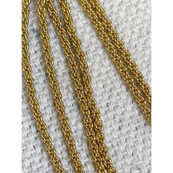 Long gold tone twisted rope necklace perfect for layering - Picture 4 of 5